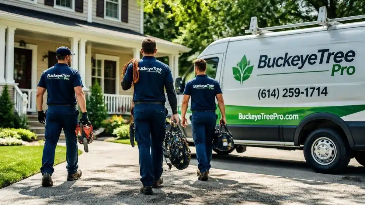 Tree Service Worthington OH 1 BuckeyeTree Pro crew with branded truck in Columbus OH